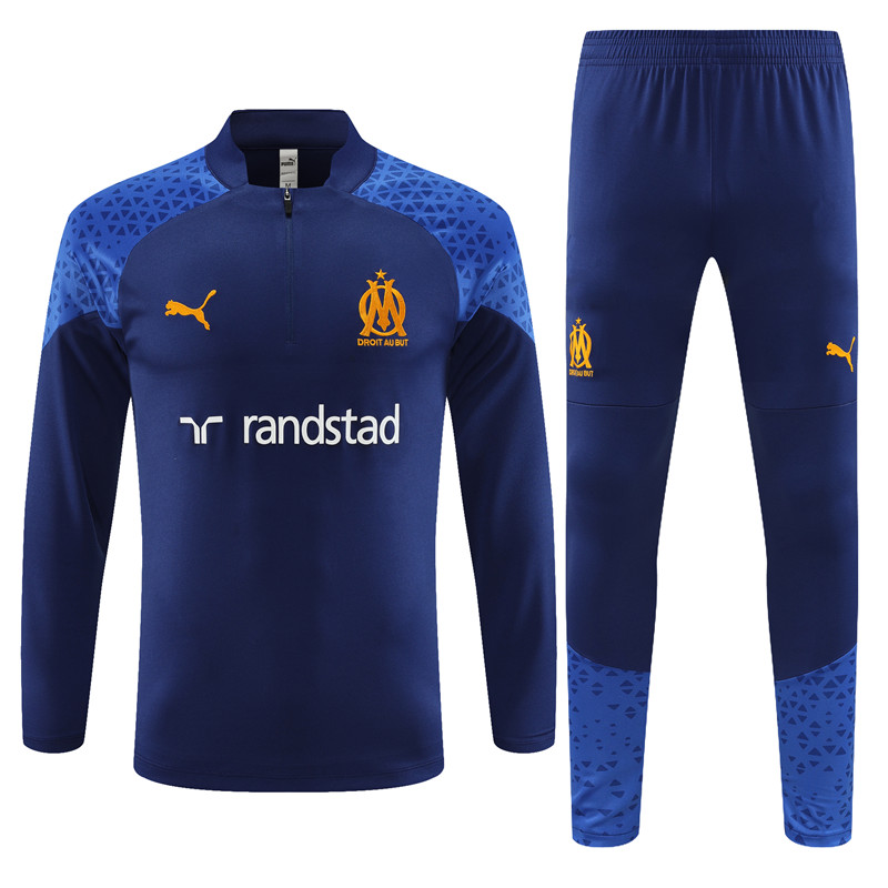 Marseille 23-24 Kids Long Sleeve Training Set Royal Rlue